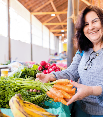 woman with carrots